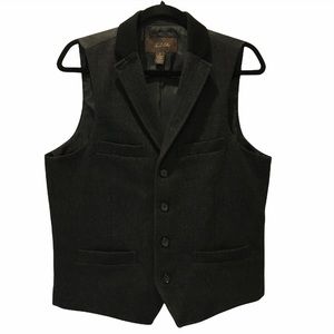 Tasso Elba Tweed Four Buttoned Vest Dark Grey Small